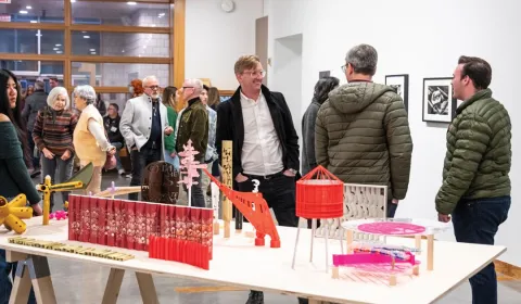 Wes Heiss, Selected Developmental and Study Models, 2014-2024 (installation view). These models are among the faculty work on display at Lehigh University Art Galleries' Art, Architecture and Design Faculty Exhibition.