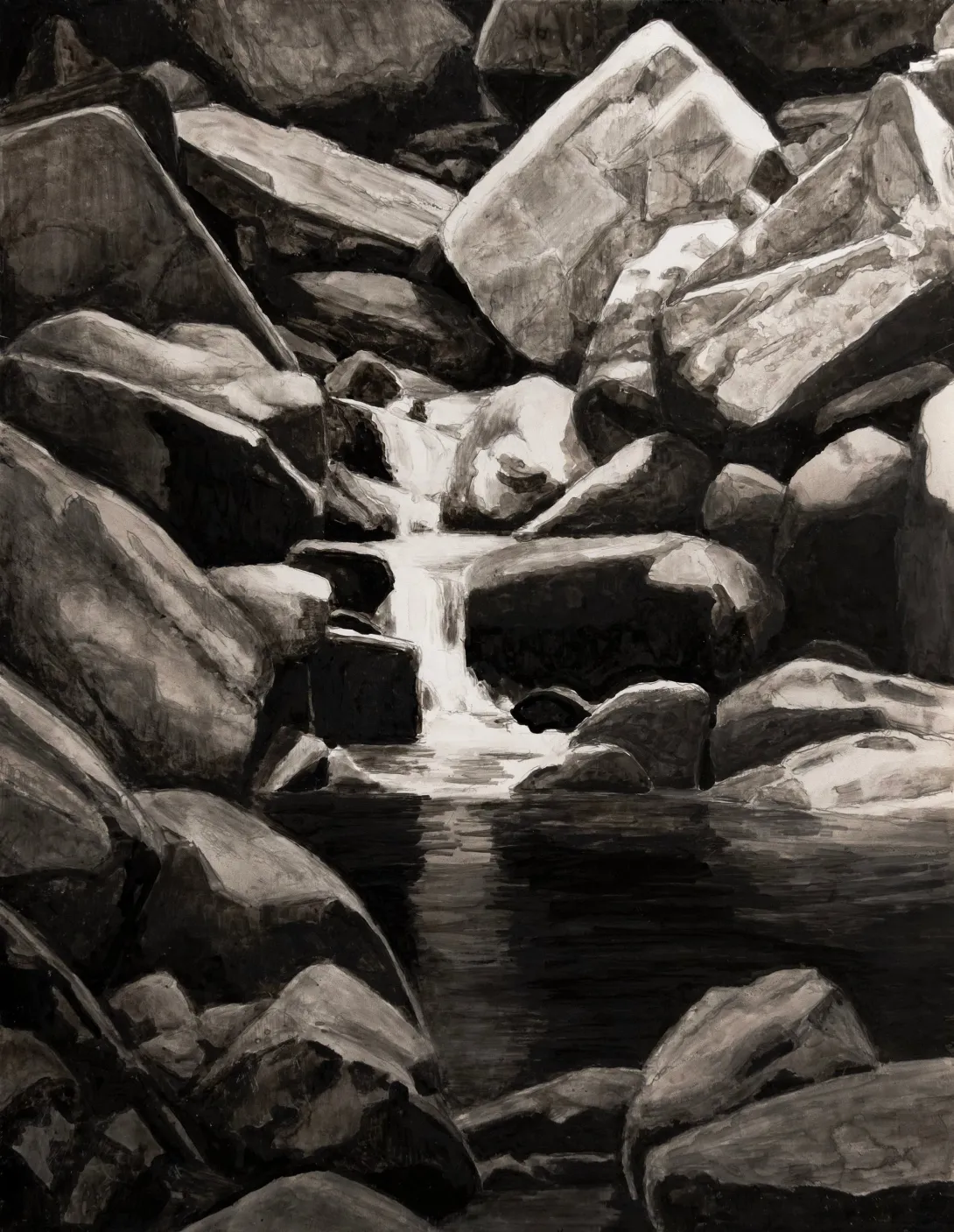 John Travers waterfall art called Lower Falls, Walking Purchase Park