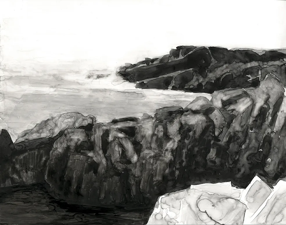 John Travers water art called Schoodic Point, Acadia
