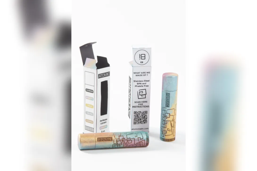 Sustainable and Refillable Chapstick Tube - Bismuth Pattern