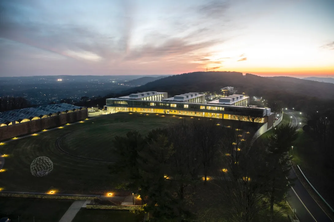 Lehigh University mountaintop at night.
