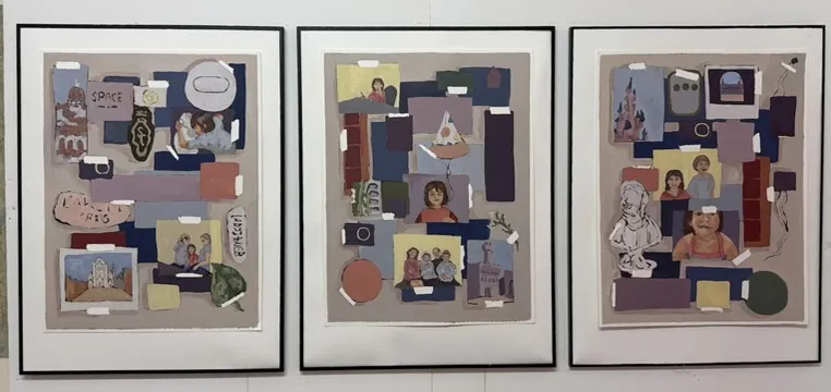 Image featuring three works that are collage-esq.